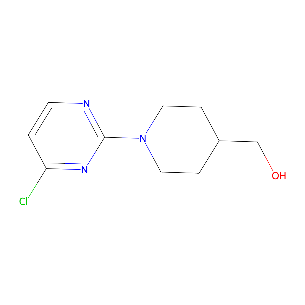 (1-(4-Chloropyrimidin-2-yl)piperidin-4-yl)methanol molecular structure, CAS 1420957-15-8