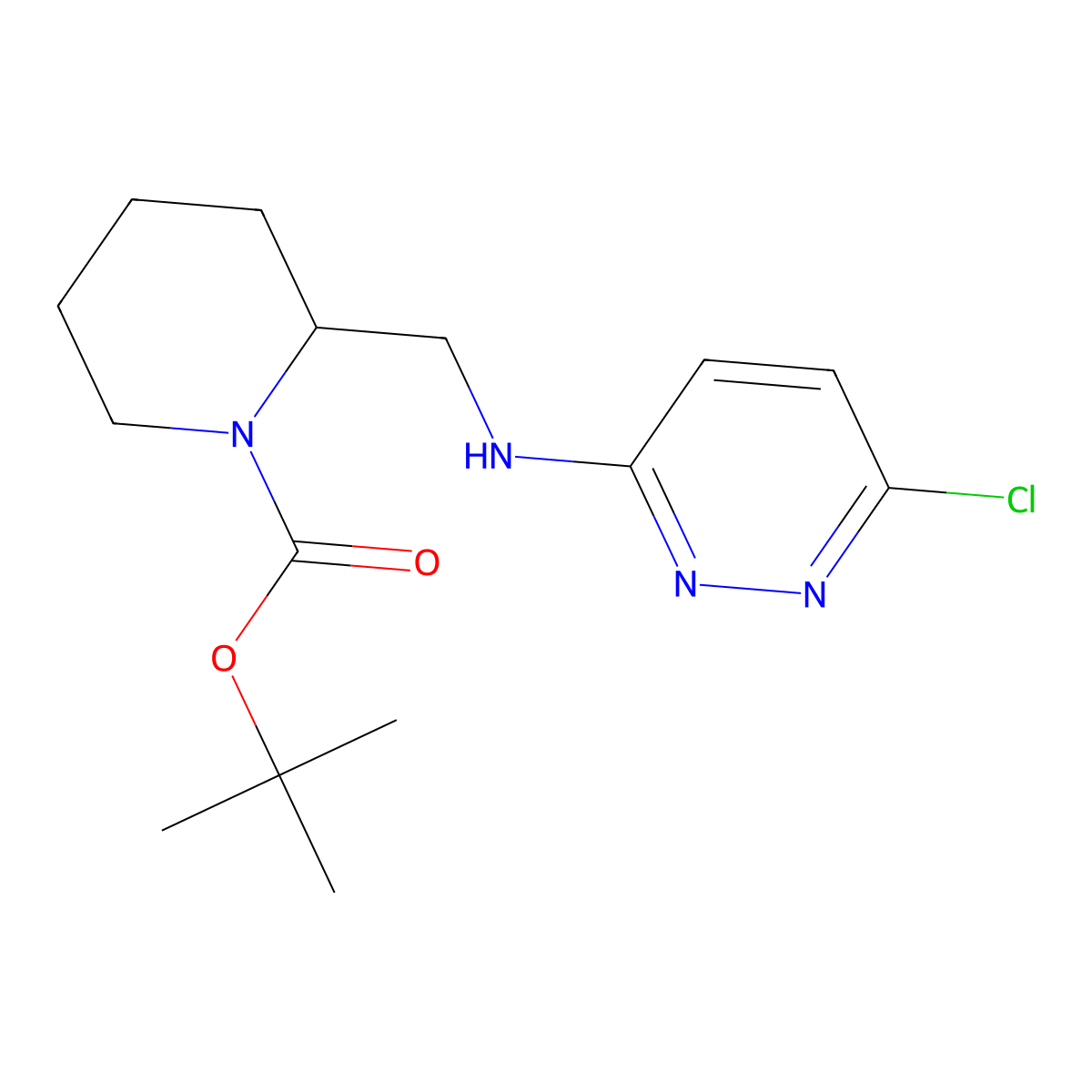 tert-Butyl 2-(((6-chloropyridazin-3-yl)amino)methyl)piperidine-1-carboxylate molecular structure, CAS 1420958-60-6