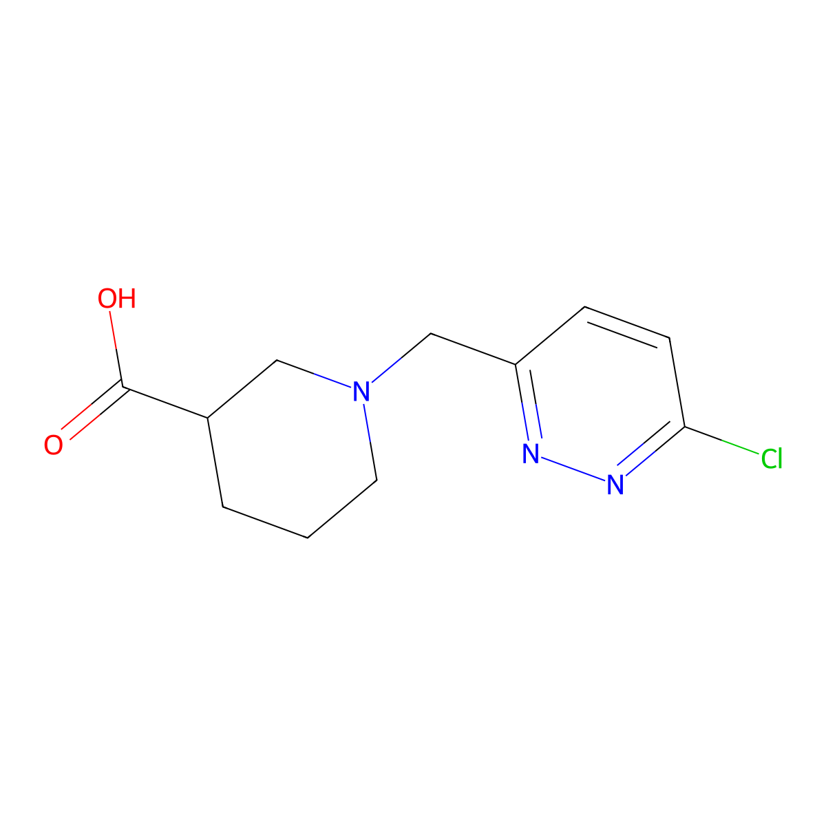 1-((6-Chloropyridazin-3-yl)methyl)piperidine-3-carboxylic acid molecular structure, CAS 1420959-21-2