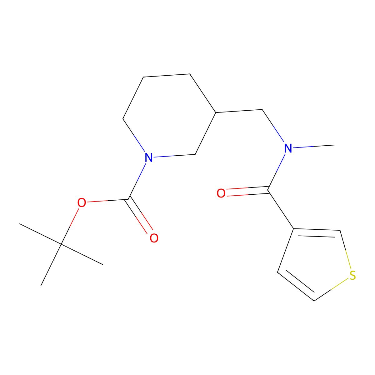 tert-Butyl 3-((N-methylthiophene-3-carboxamido)methyl)piperidine-1-carboxylate molecular structure, CAS 1420959-23-4