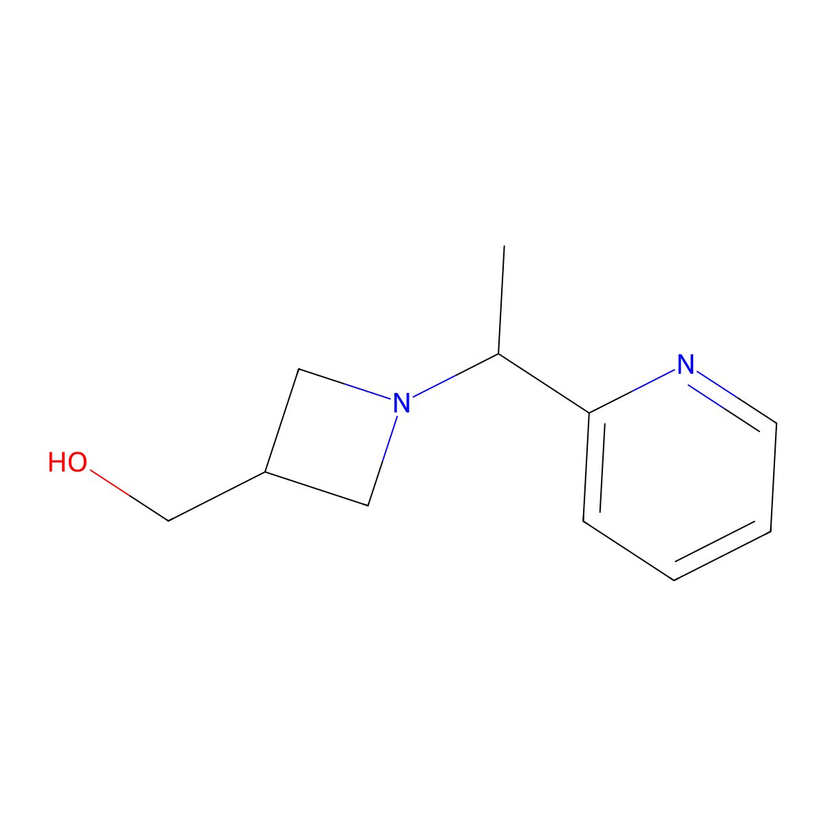 (1-(1-(Pyridin-2-yl)ethyl)azetidin-3-yl)methanol molecular structure, CAS 1420959-33-6