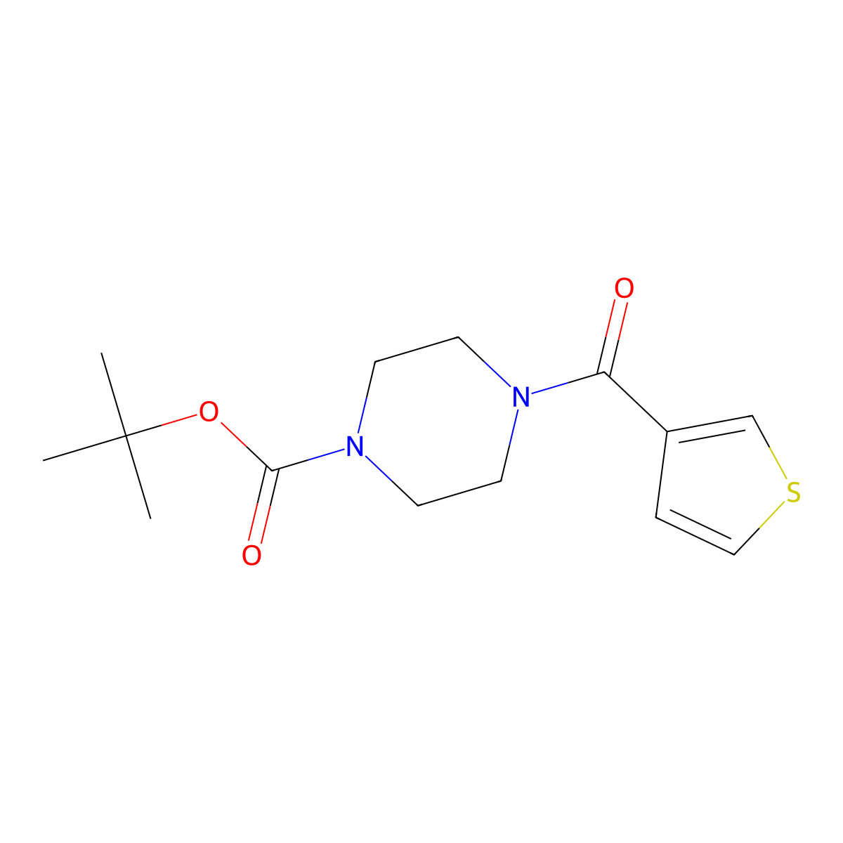 tert-Butyl 4-(thiophene-3-carbonyl)piperazine-1-carboxylate molecular structure, CAS 1420959-59-6