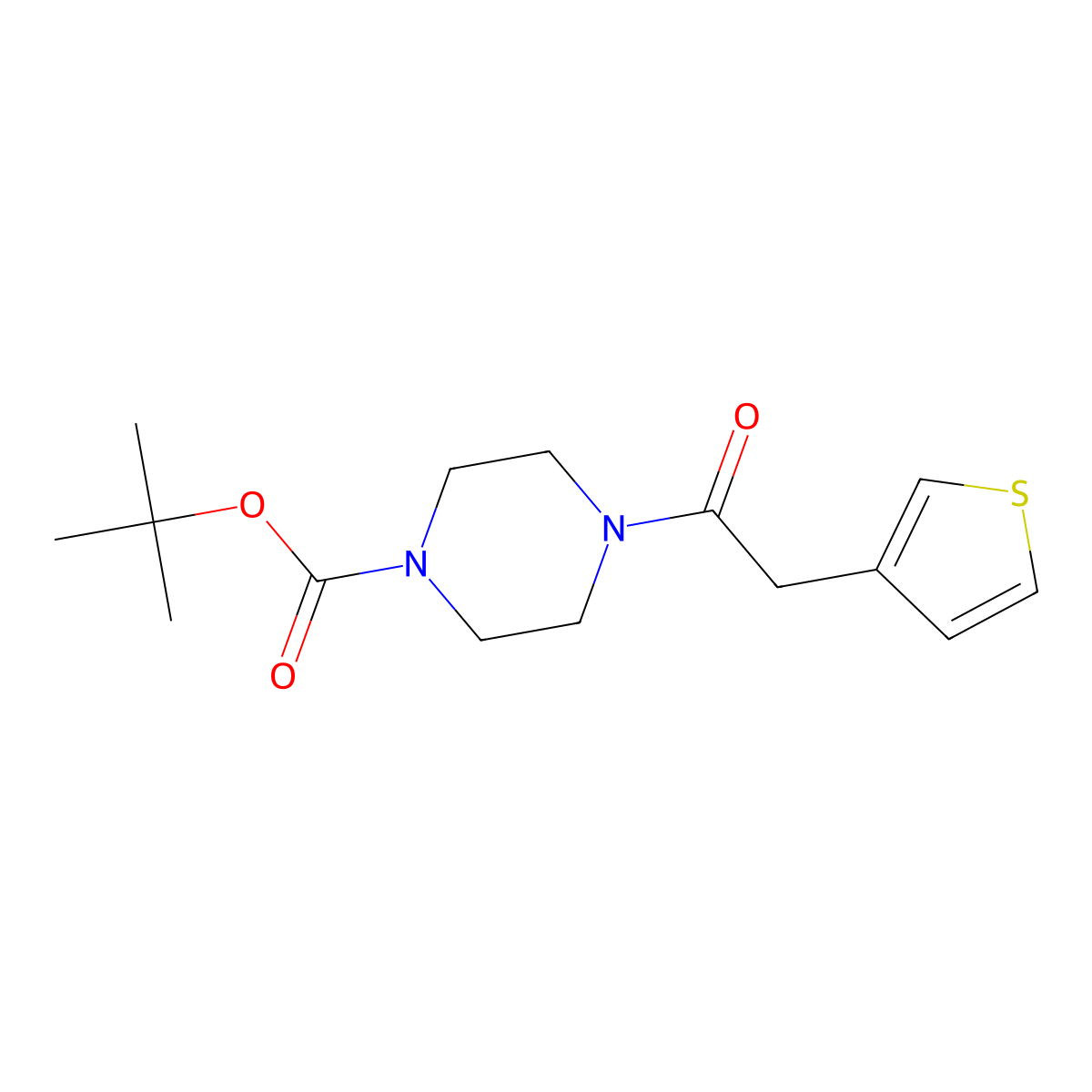 tert-Butyl 4-(2-(thiophen-3-yl)acetyl)piperazine-1-carboxylate molecular structure, CAS 1420960-06-0