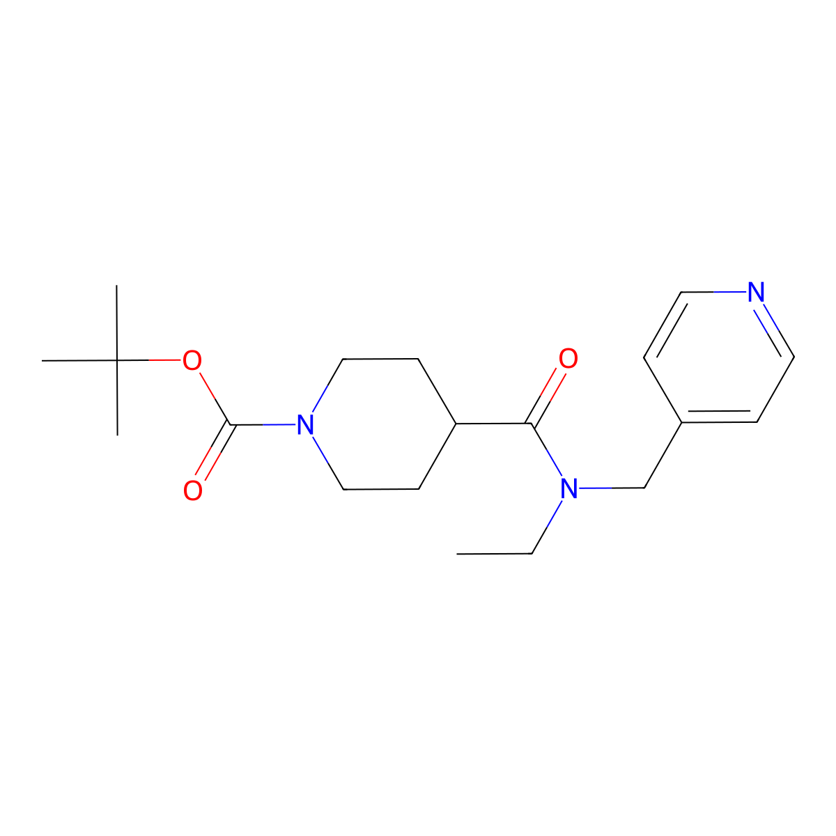 tert-Butyl 4-(ethyl(pyridin-4-ylmethyl)carbamoyl)piperidine-1-carboxylate molecular structure, CAS 1420960-83-3