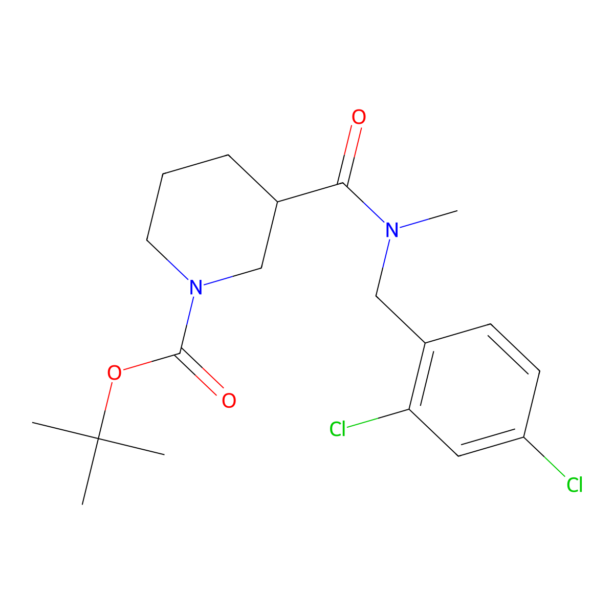 tert-Butyl 3-((2,4-dichlorobenzyl)(methyl)carbamoyl)piperidine-1-carboxylate molecular structure, CAS 1420961-52-9