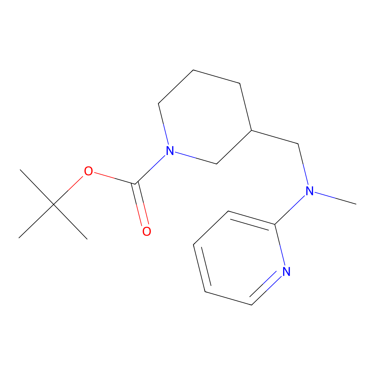 tert-Butyl 3-((methyl(pyridin-2-yl)amino)methyl)piperidine-1-carboxylate molecular structure, CAS 1420962-23-7