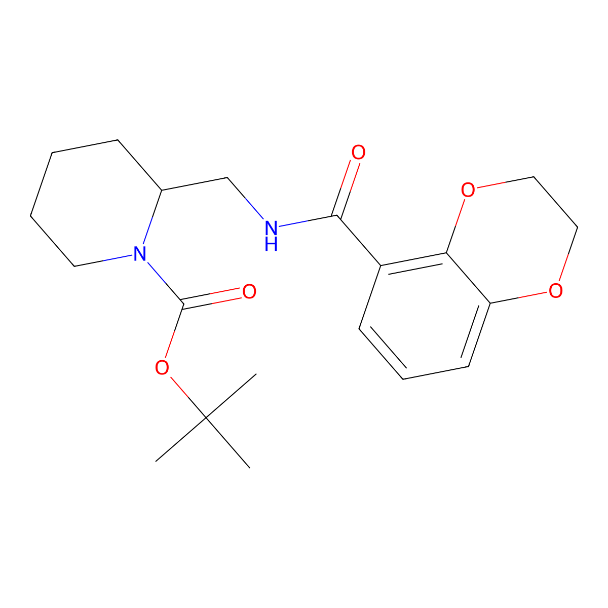 tert-Butyl 2-((2,3-dihydrobenzo[b][1,4]dioxine-5-carboxamido)methyl)piperidine-1-carboxylate molecular structure, CAS 1420963-23-0