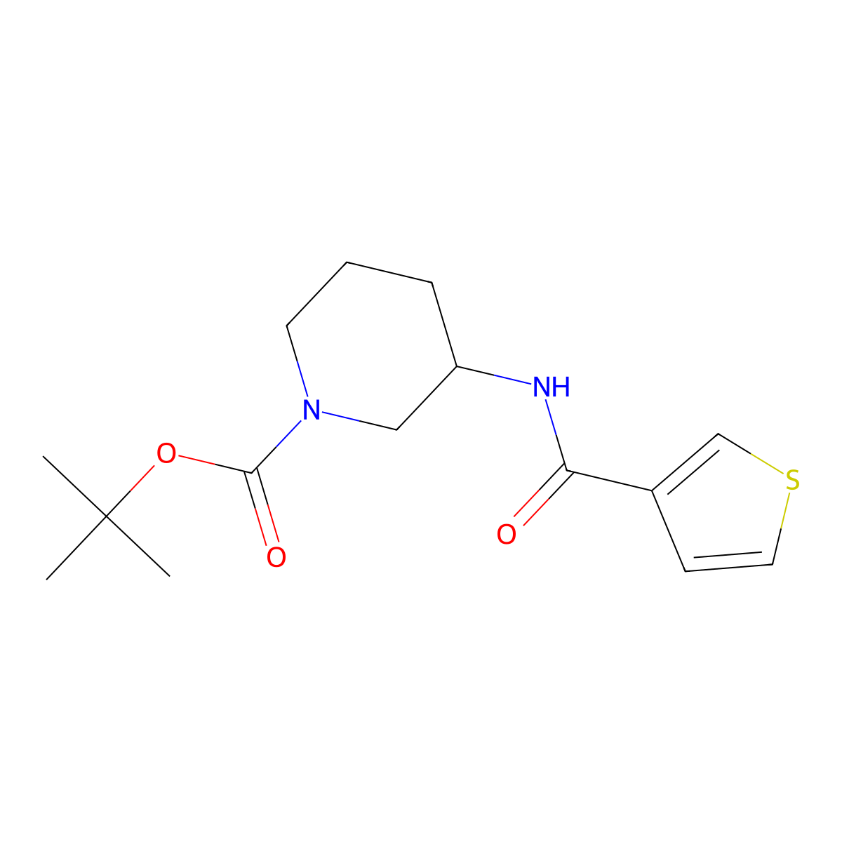 tert-Butyl 3-(thiophene-3-carboxamido)piperidine-1-carboxylate molecular structure, CAS 1420964-15-3