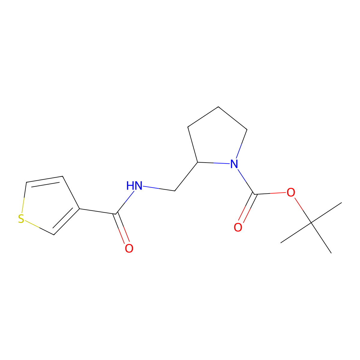 tert-Butyl 2-((thiophene-3-carboxamido)methyl)pyrrolidine-1-carboxylate molecular structure, CAS 1420964-35-7