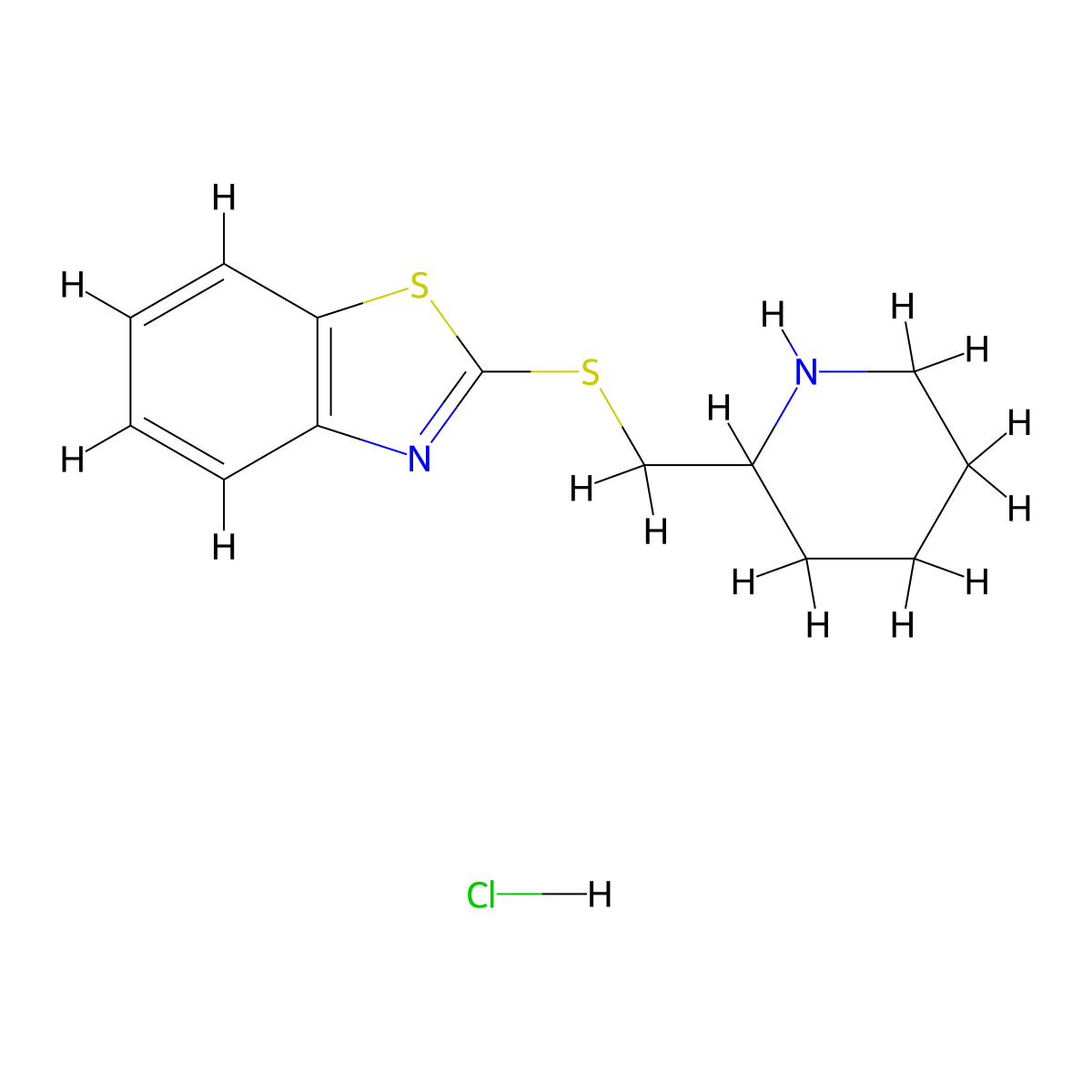 2-((Piperidin-2-ylmethyl)thio)benzo[d]thiazole hydrochloride molecular structure, CAS 1420964-81-3