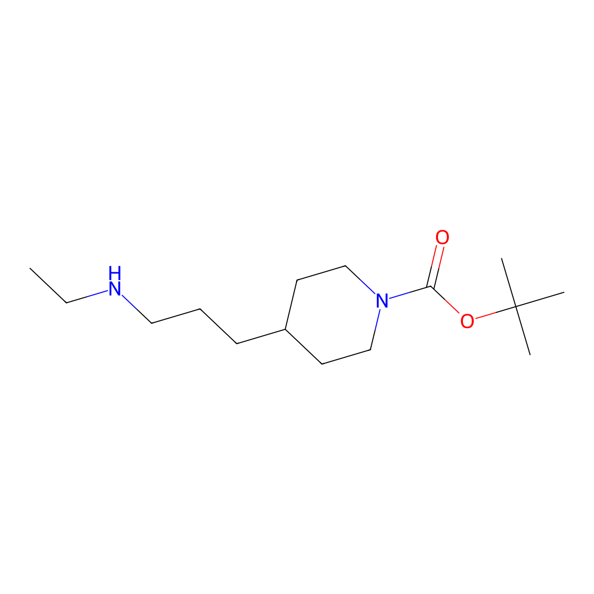 tert-Butyl 4-(3-(ethylamino)propyl)piperidine-1-carboxylate molecular structure, CAS 1420966-48-8