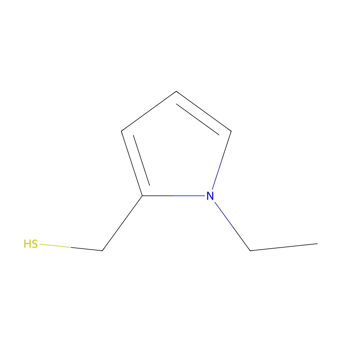 (1-ethyl-1H-pyrrol-2-yl)methanethiol molecular structure, CAS 1420967-06-1