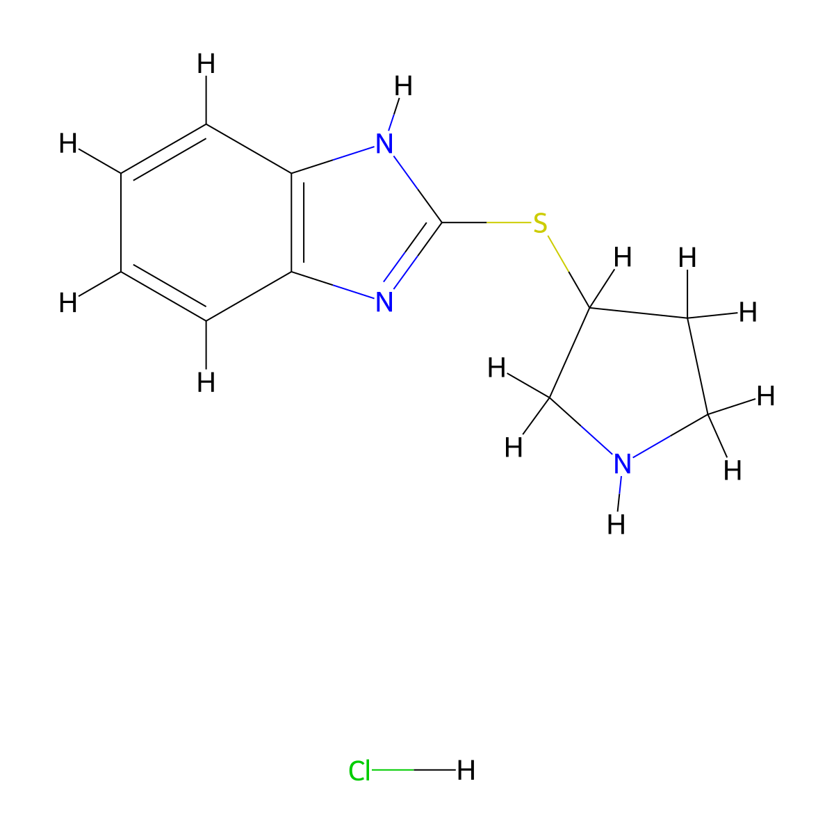 2-(pyrrolidin-3-ylthio)-1H-benzo[d]imidazole hydrochloride molecular structure, CAS 1420967-67-4