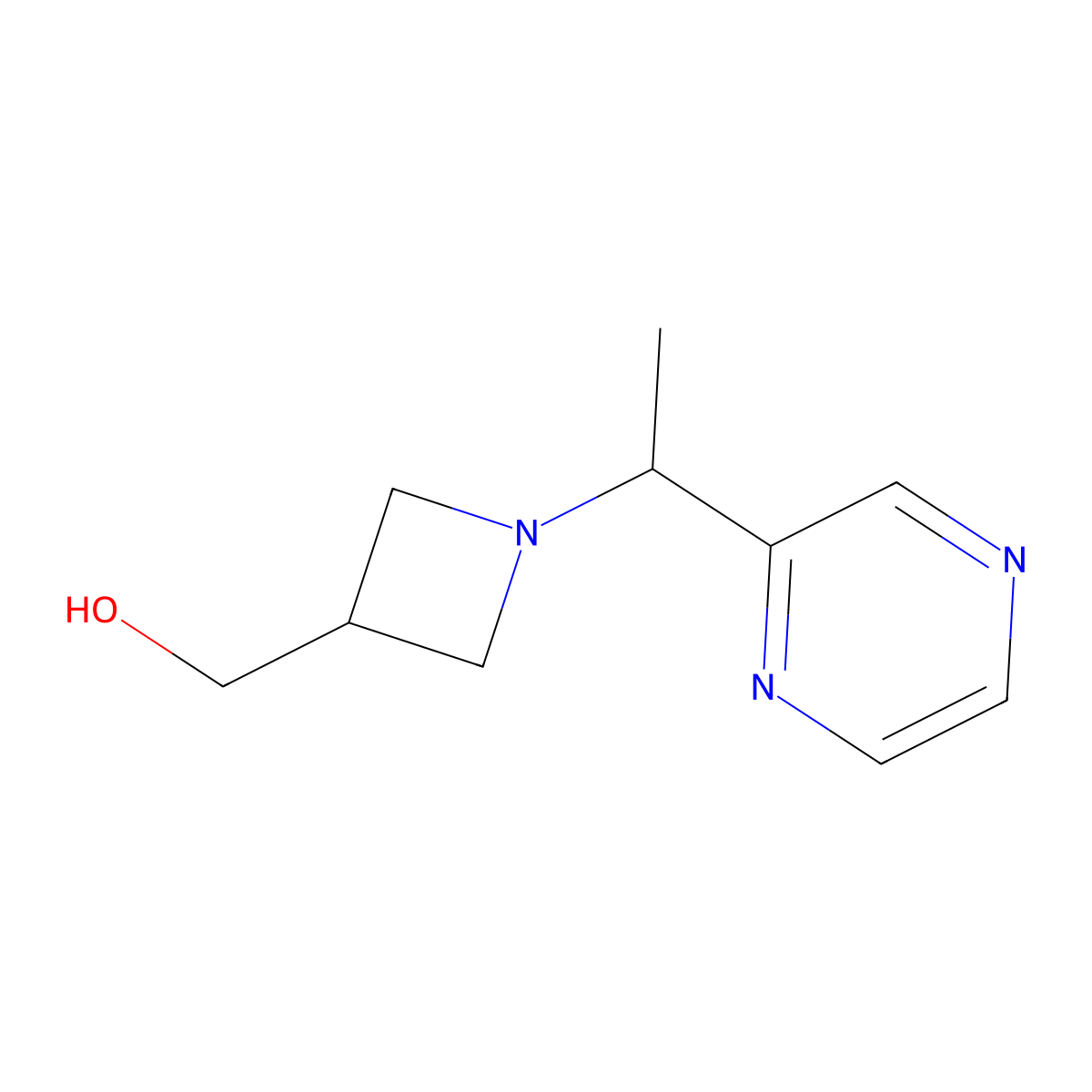 (1-(1-(Pyrazin-2-yl)ethyl)azetidin-3-yl)methanol molecular structure, CAS 1420967-84-5