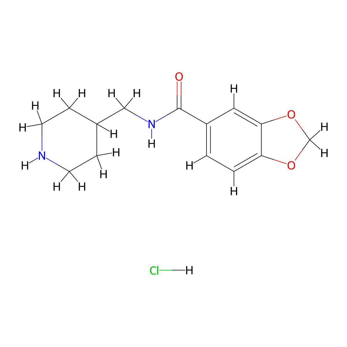 N-(piperidin-4-ylmethyl)benzo[d][1,3]dioxole-5-carboxamide hydrochloride molecular structure, CAS 1420969-53-4