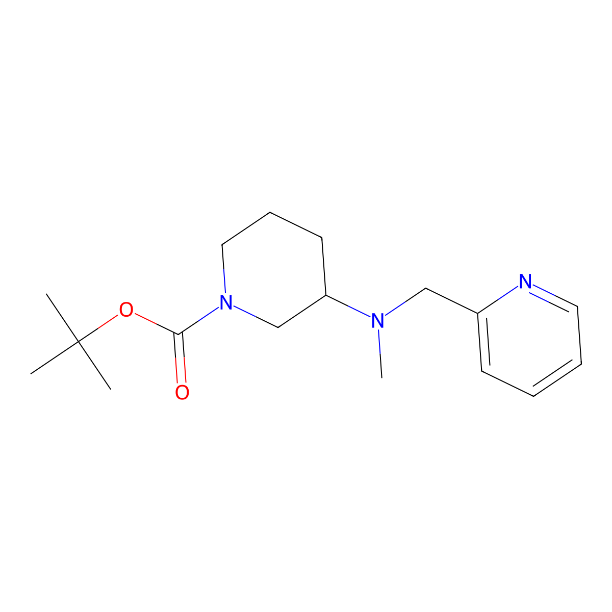 tert-Butyl 3-(methyl(pyridin-2-ylmethyl)amino)piperidine-1-carboxylate molecular structure, CAS 1420969-61-4