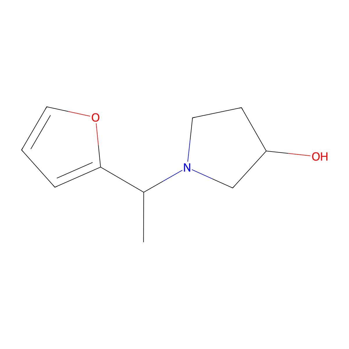 1-(1-(Furan-2-yl)ethyl)pyrrolidin-3-ol molecular structure, CAS 1420970-21-3
