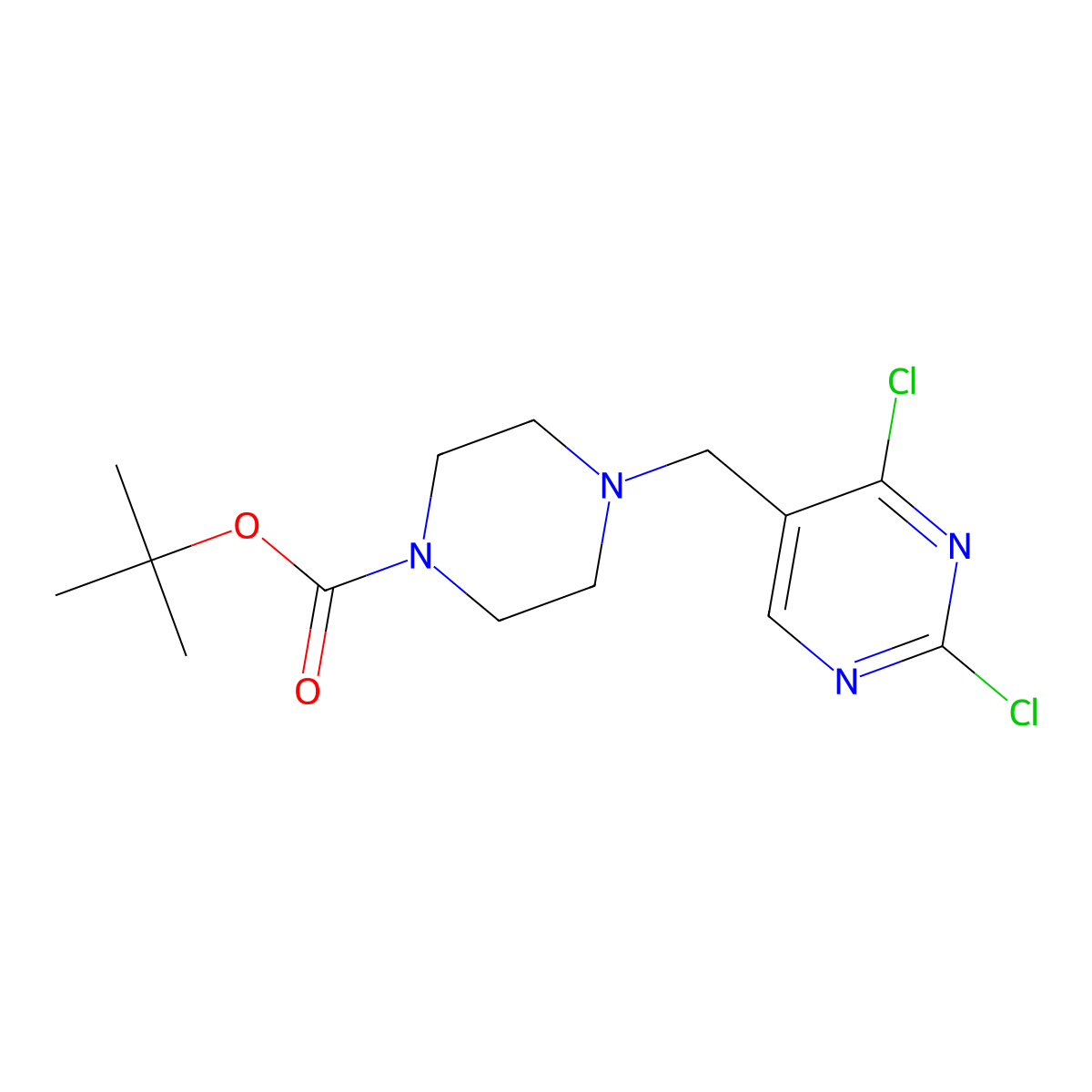 Tert-butyl 4-[(2,4-dichloropyrimidin-5-yl)methyl]piperazine-1-carboxylate molecular structure, CAS 1420972-79-7