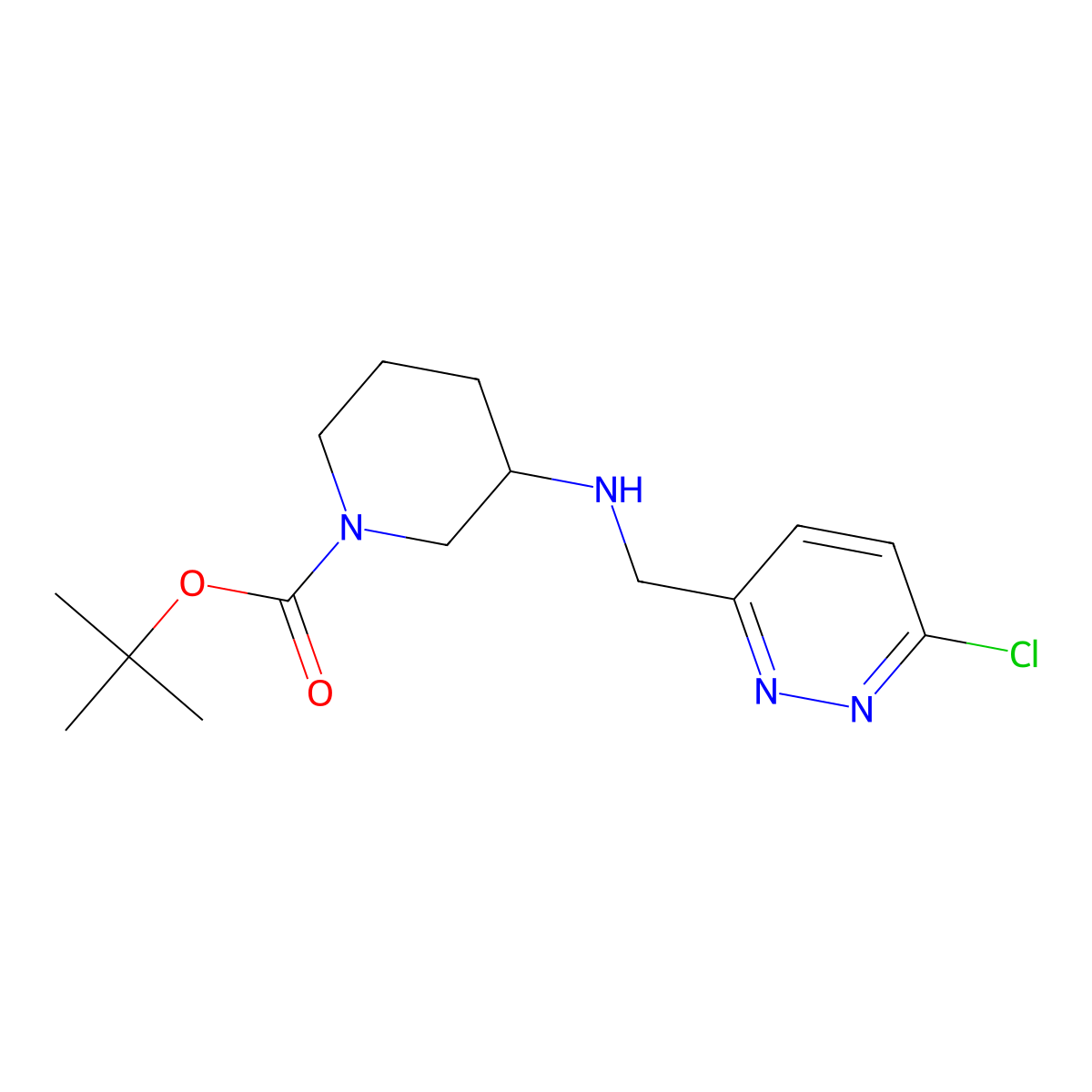 tert-Butyl 3-(((6-chloropyridazin-3-yl)methyl)amino)piperidine-1-carboxylate molecular structure, CAS 1420973-34-7