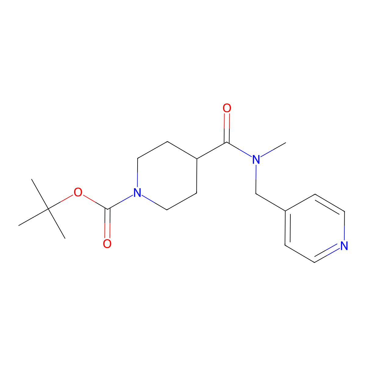 tert-Butyl 4-(methyl(pyridin-4-ylmethyl)carbamoyl)piperidine-1-carboxylate molecular structure, CAS 1420973-85-8