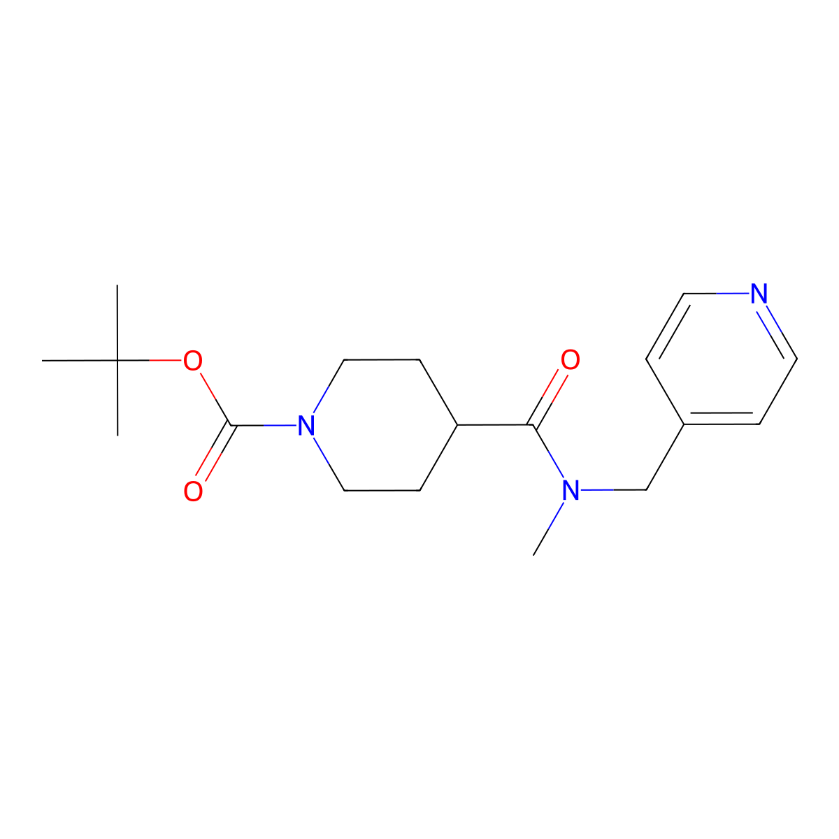 tert-Butyl 4-(methyl(pyridin-4-ylmethyl)carbamoyl)piperidine-1-carboxylate molecular structure, CAS 1420973-85-8
