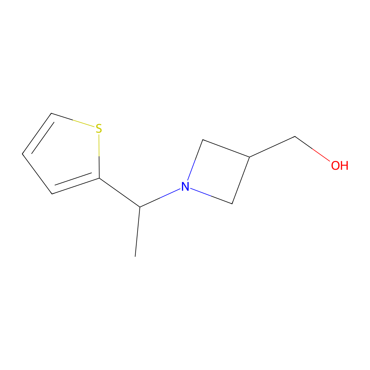 (1-(1-(Thiophen-2-yl)ethyl)azetidin-3-yl)methanol molecular structure, CAS 1420974-88-4