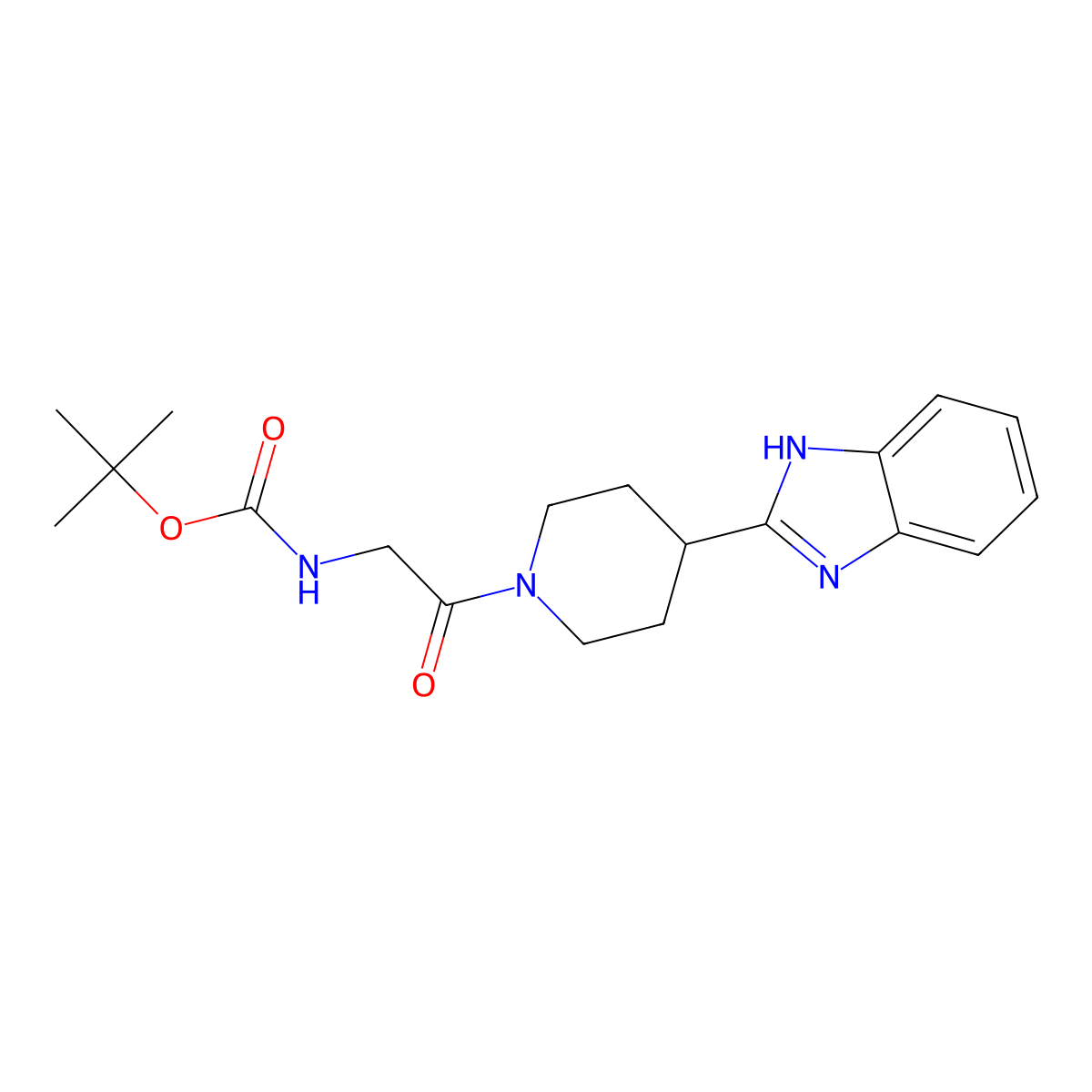 tert-Butyl (2-(4-(1H-benzo[d]imidazol-2-yl)piperidin-1-yl)-2-oxoethyl)carbamate molecular structure, CAS 1420975-12-7