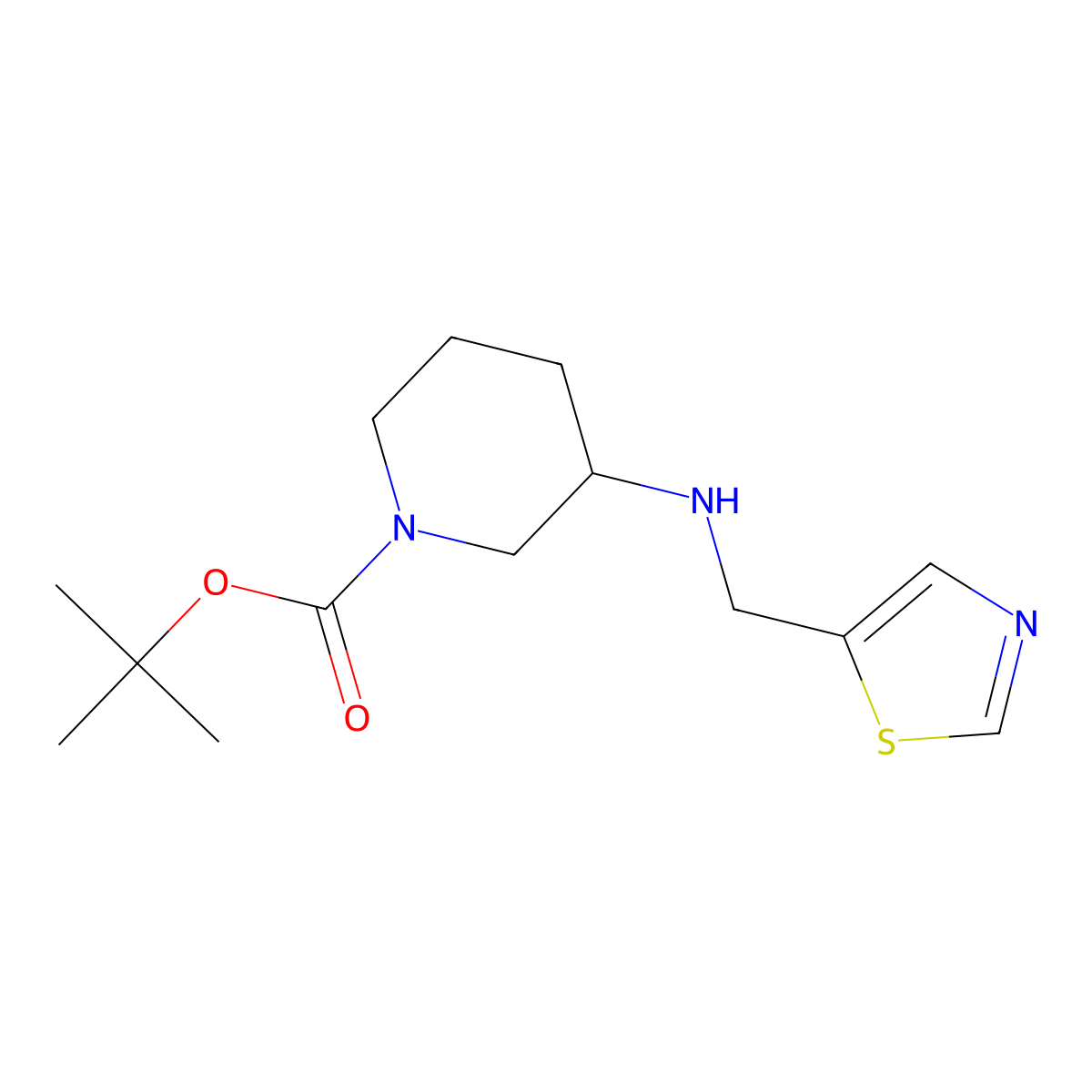 tert-Butyl 3-((thiazol-5-ylmethyl)amino)piperidine-1-carboxylate molecular structure, CAS 1420978-47-7