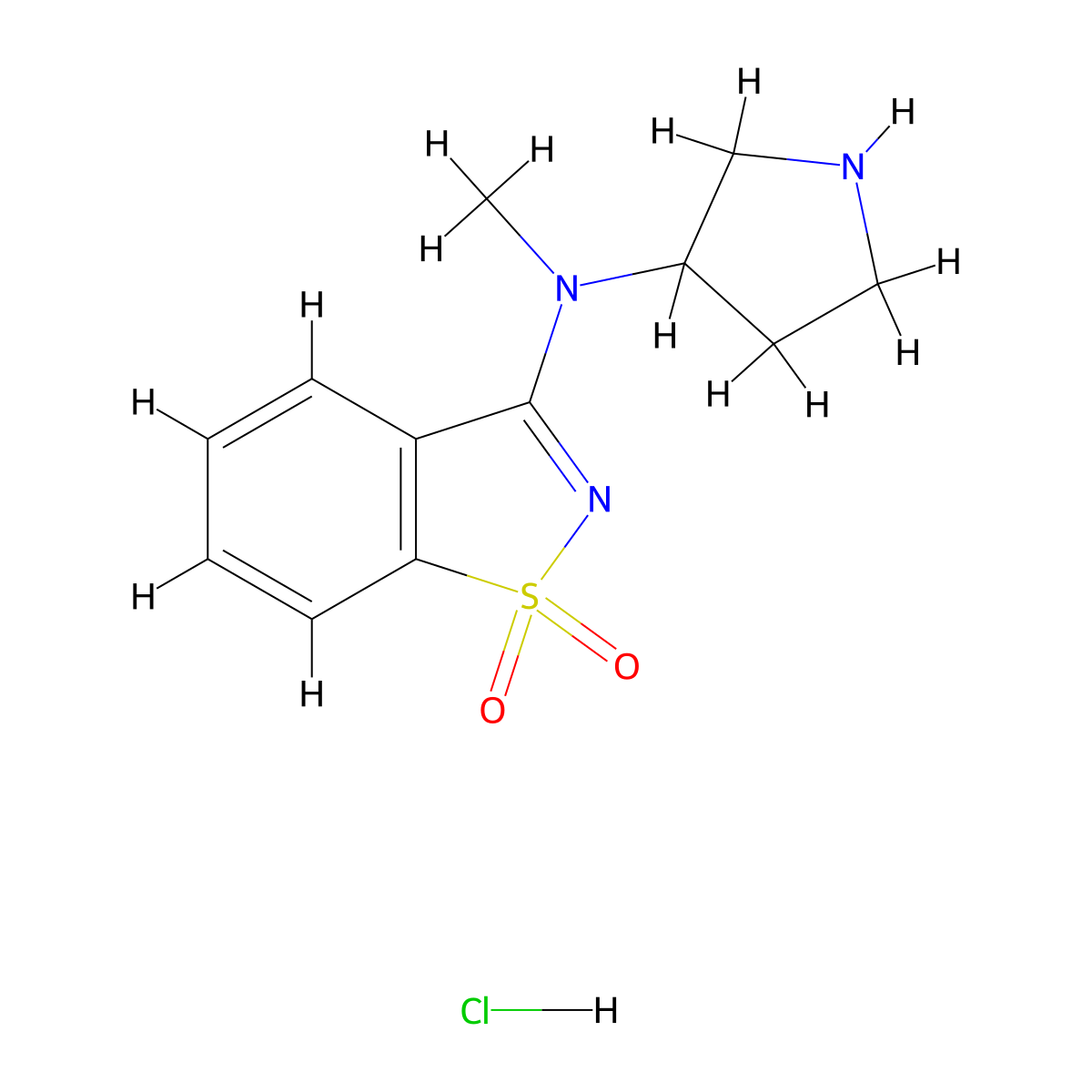 3-(Methyl(pyrrolidin-3-yl)amino)benzo[d]isothiazole 1,1-dioxide hydrochloride molecular structure, CAS 1420979-16-3