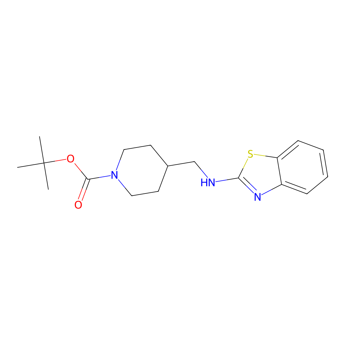 tert-Butyl 4-((benzo[d]thiazol-2-ylamino)methyl)piperidine-1-carboxylate molecular structure, CAS 1420980-47-7