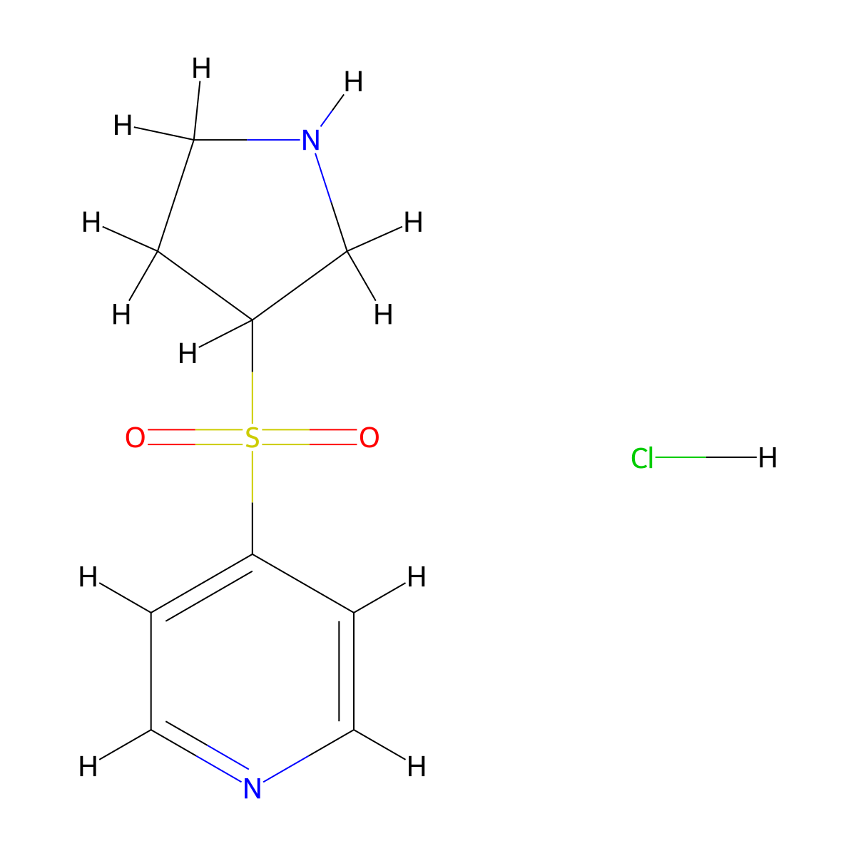 4-(Pyrrolidin-3-ylsulfonyl)pyridine hydrochloride molecular structure, CAS 1420980-56-8