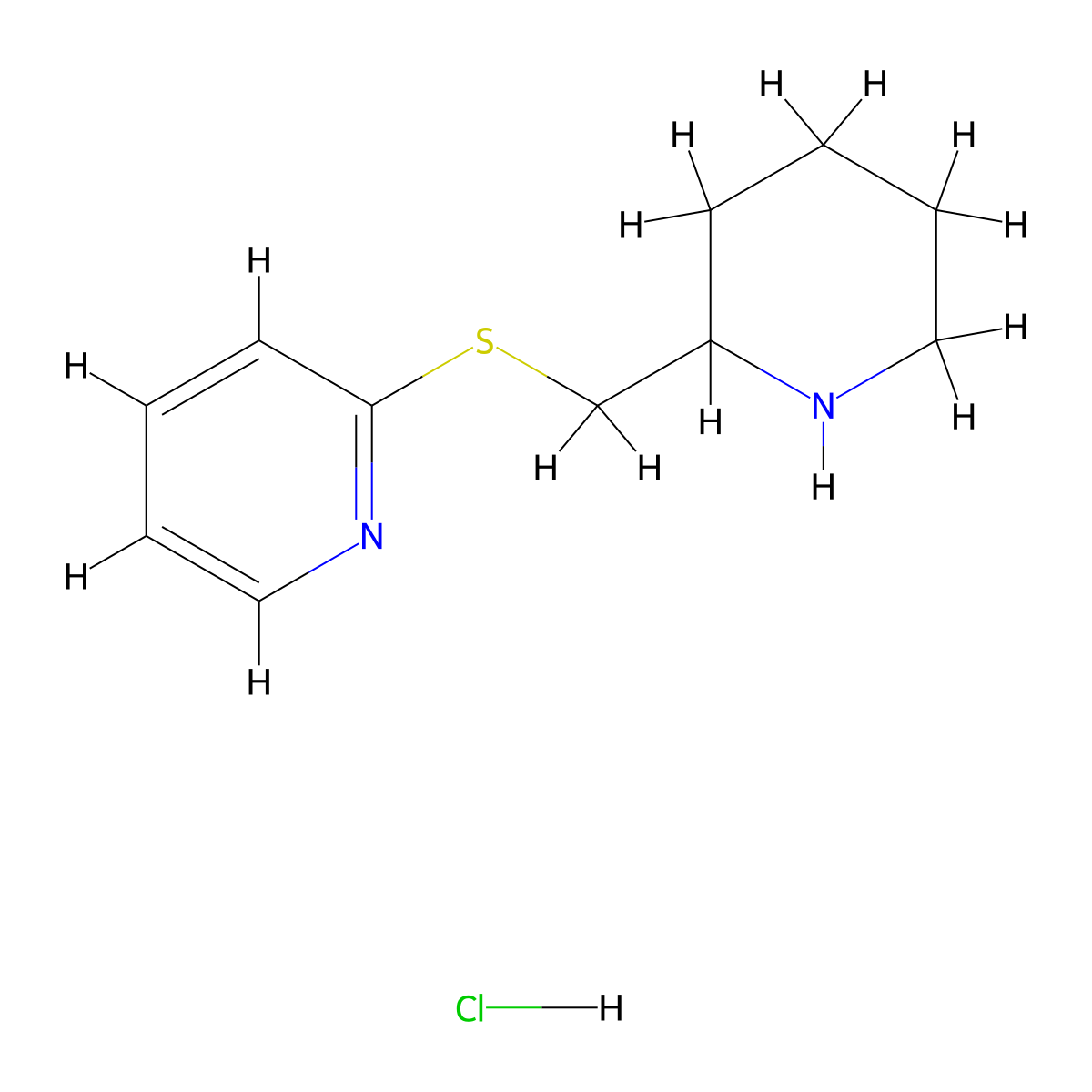 2-((Piperidin-2-ylmethyl)thio)pyridine hydrochloride molecular structure, CAS 1420980-77-3