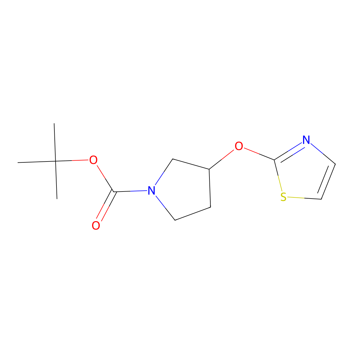 tert-Butyl 3-(thiazol-2-yloxy)pyrrolidine-1-carboxylate molecular structure, CAS 1420980-87-5