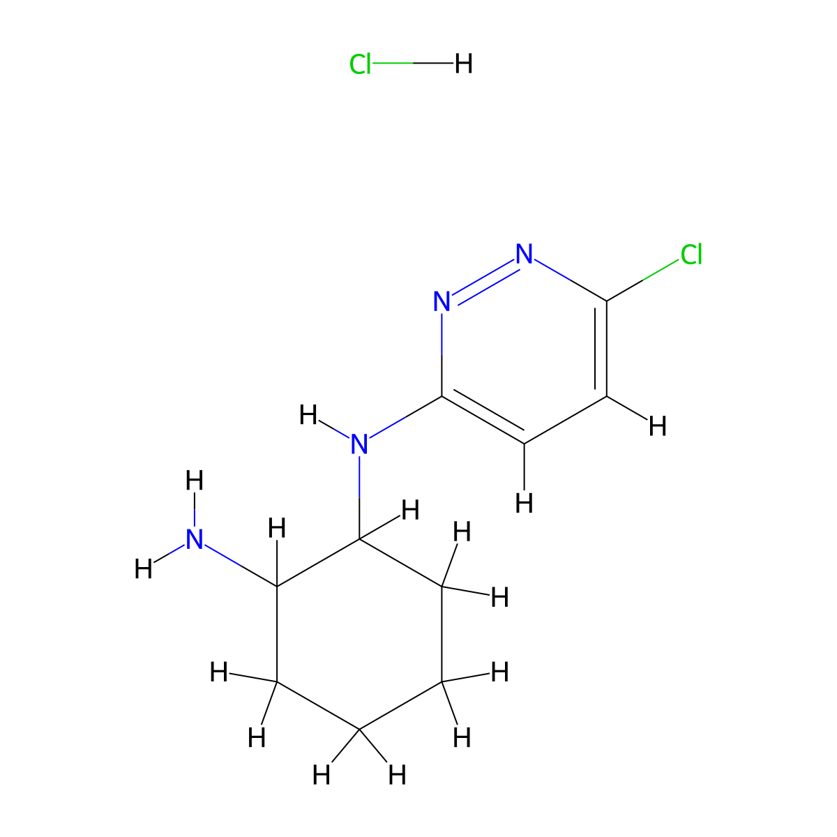 N1-(6-chloropyridazin-3-yl)cyclohexane-1,2-diamine hydrochloride molecular structure, CAS 1420981-13-0