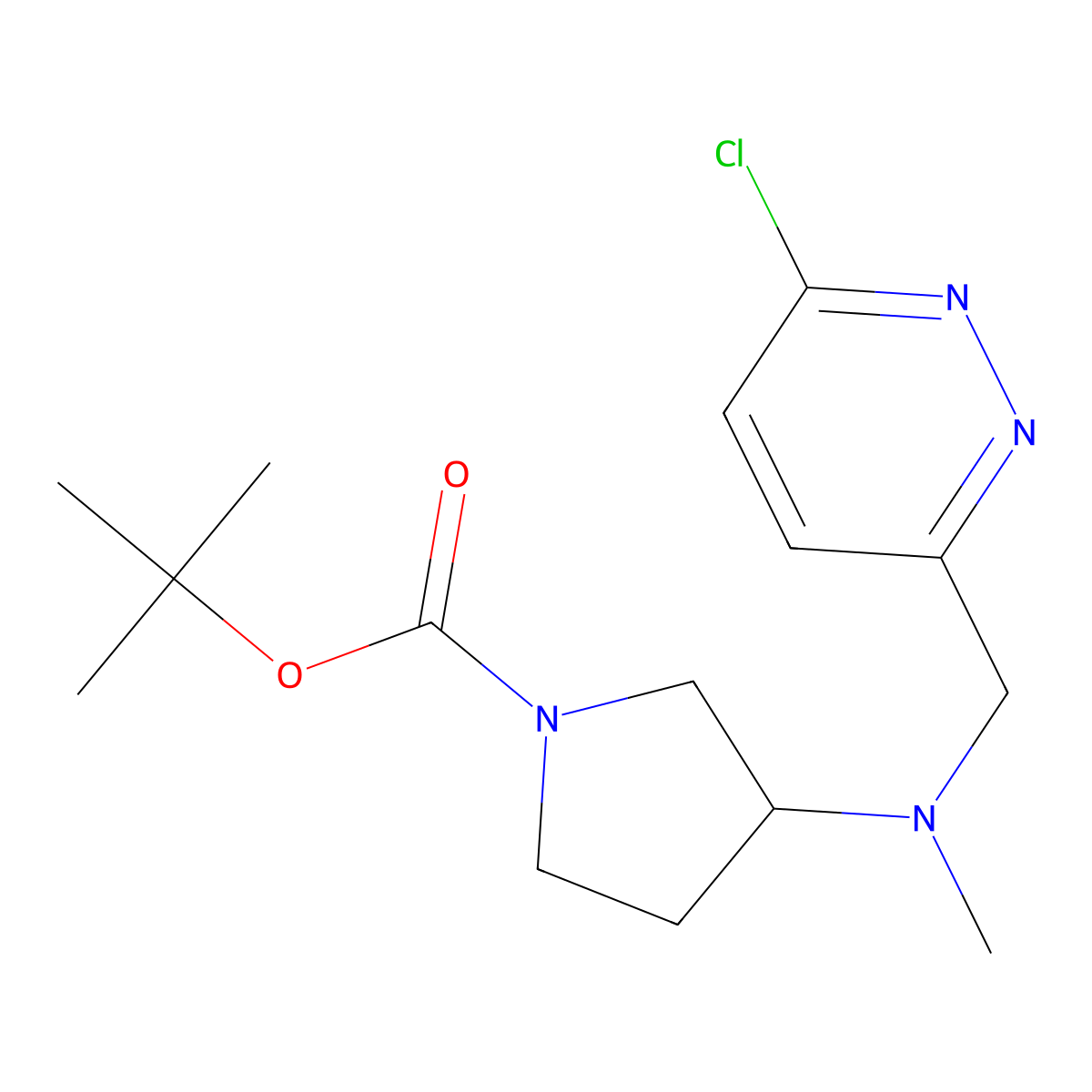 Tert-butyl 3-{[(6-chloropyridazin-3-YL)methyl](methyl)amino}pyrrolidine-1-carboxylate molecular structure, CAS 1420981-59-4