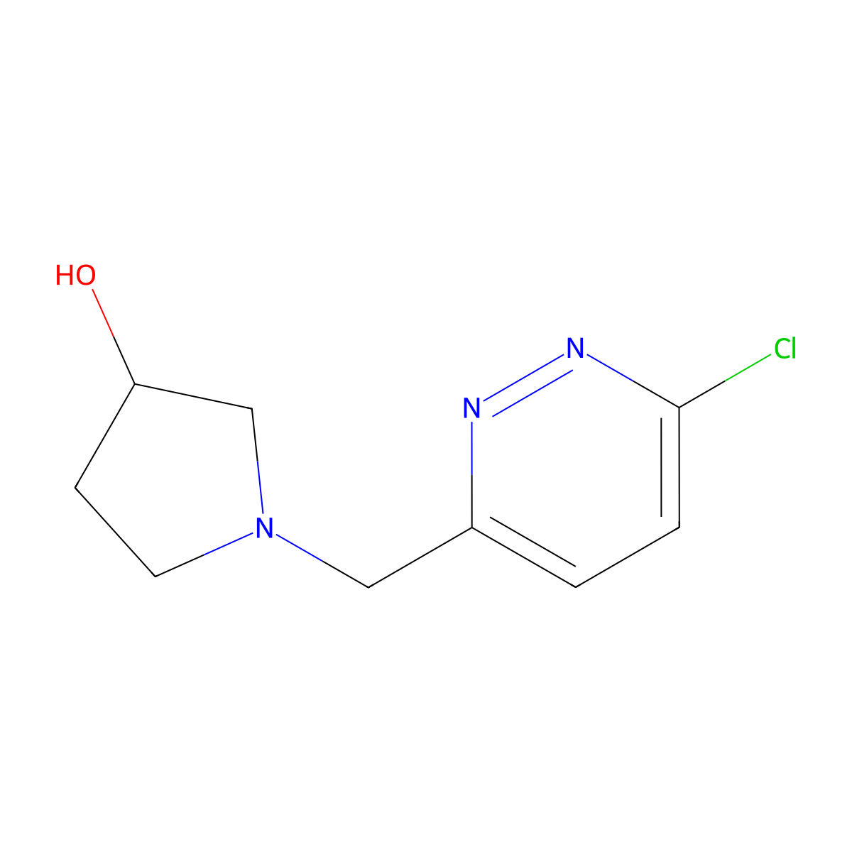 1-((6-Chloropyridazin-3-yl)methyl)pyrrolidin-3-ol molecular structure, CAS 1420981-82-3