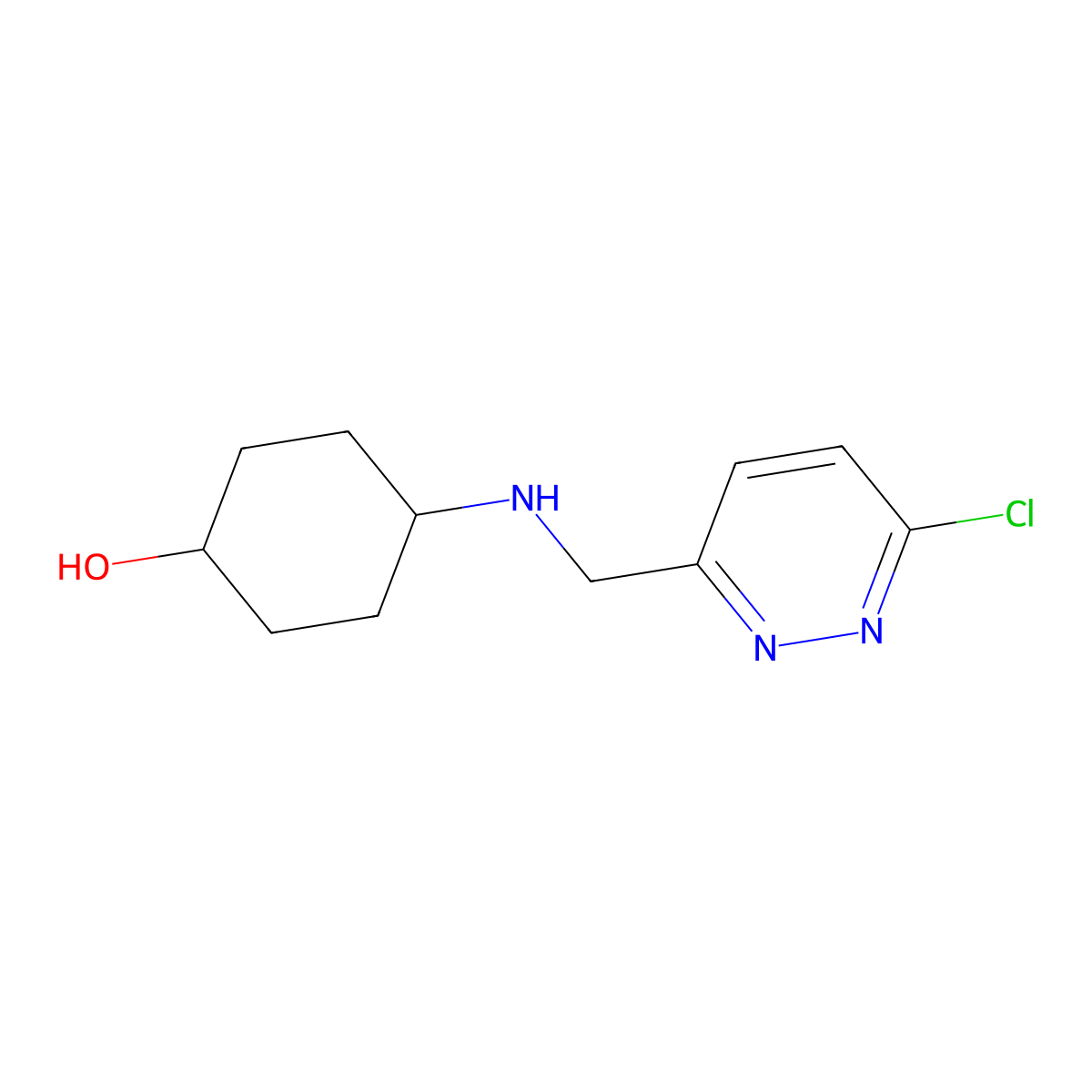 (1r,4r)-4-(((6-Chloropyridazin-3-yl)methyl)amino)cyclohexanol molecular structure, CAS 1420981-99-2