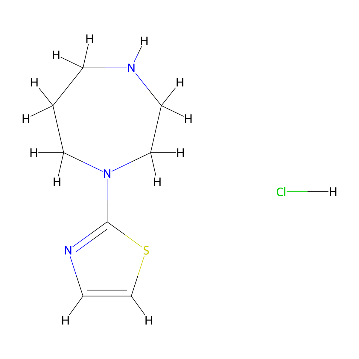 2-(1,4-Diazepan-1-yl)thiazole hydrochloride molecular structure, CAS 1420983-29-4