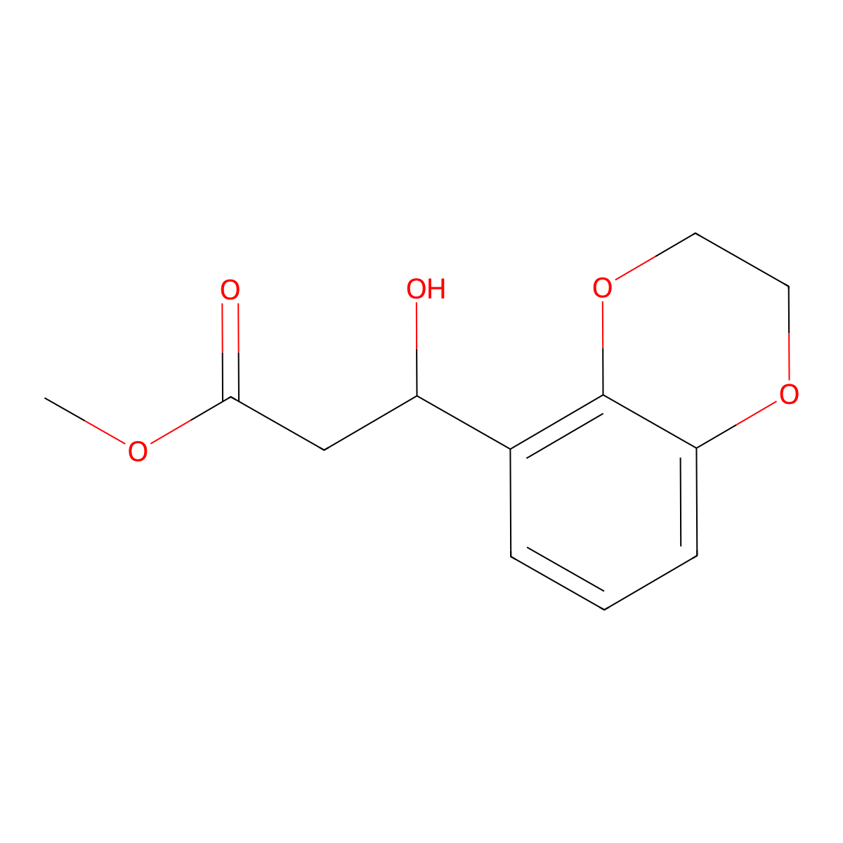 Methyl 3-(2,3-dihydrobenzo[b][1,4]dioxin-5-yl)-3-hydroxypropanoate molecular structure, CAS 1420983-42-1