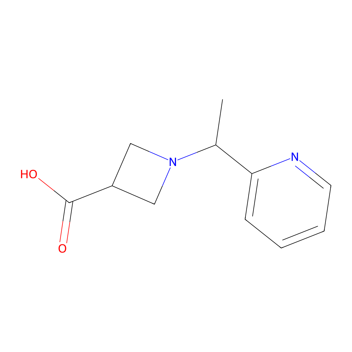 1-(1-(Pyridin-2-yl)ethyl)azetidine-3-carboxylic acid molecular structure, CAS 1420985-08-5