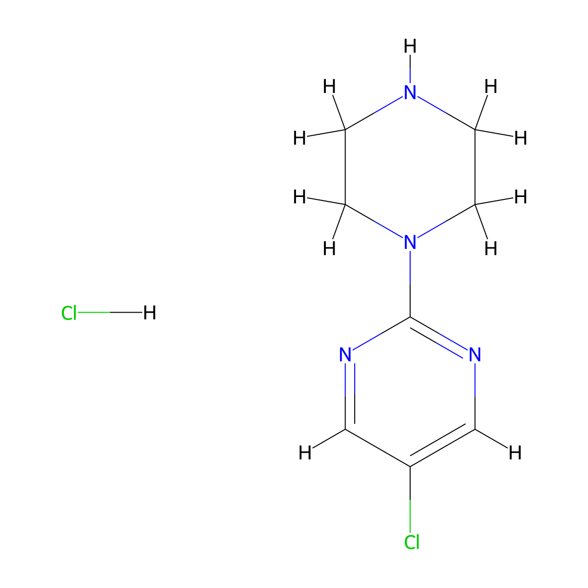 5-Chloro-2-(piperazin-1-yl)pyrimidine hydrochloride molecular structure, CAS 1420985-48-3
