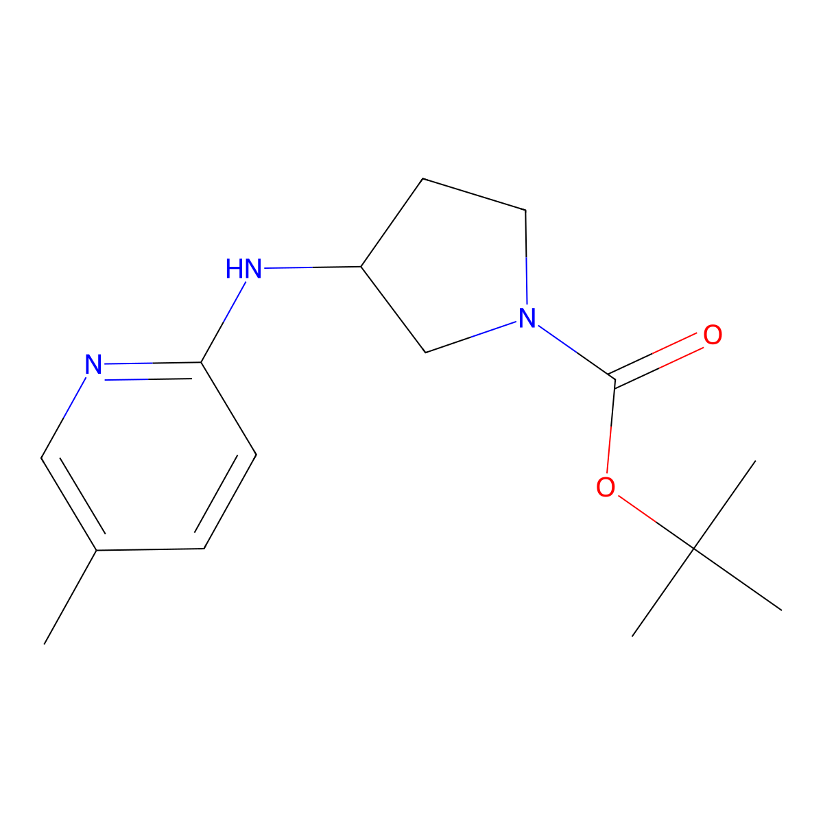 tert-Butyl 3-((5-methylpyridin-2-yl)amino)pyrrolidine-1-carboxylate molecular structure, CAS 1420986-51-1
