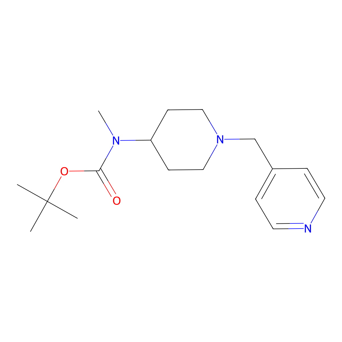 Tert-butyl methyl(1-(pyridin-4-ylmethyl)piperidin-4-yl)carbamate molecular structure, CAS 1420986-85-1
