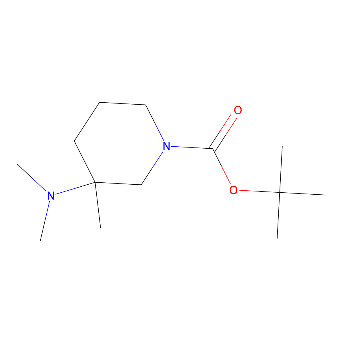 tert-Butyl 3-(dimethylamino)-3-methylpiperidine-1-carboxylate molecular structure, CAS 1420986-99-7