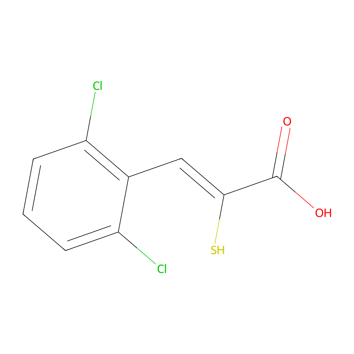 (Z)-3-(2,6-Dichlorophenyl)-2-mercaptoacrylic acid molecular structure, CAS 1420987-77-4