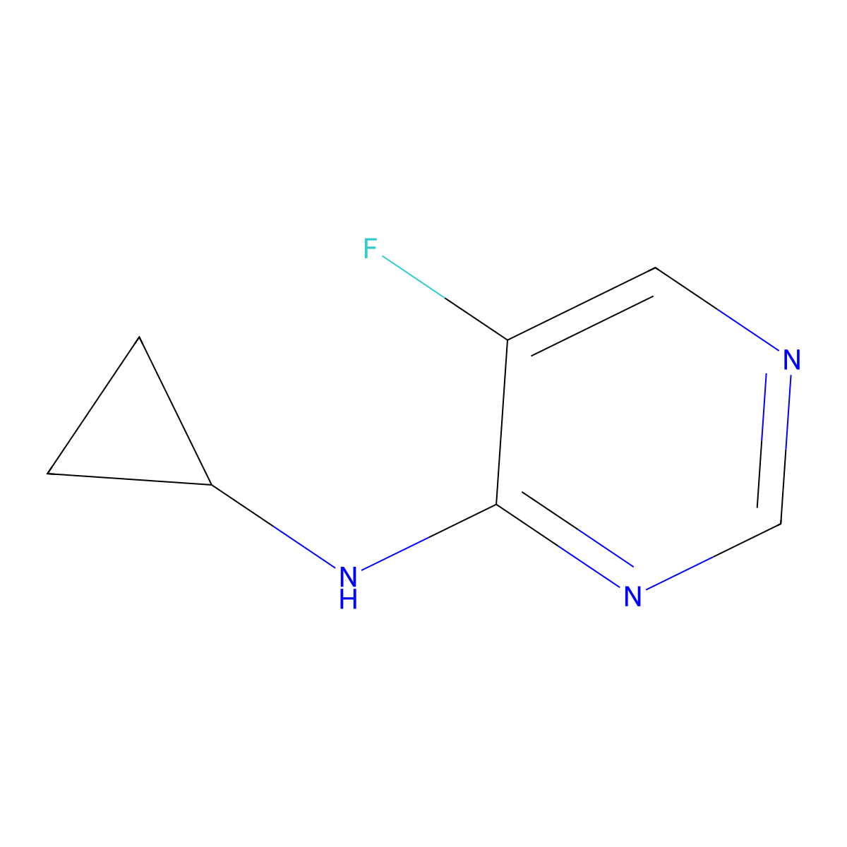 N-cyclopropyl-5-fluoropyrimidin-4-amine molecular structure, CAS 1420992-59-1