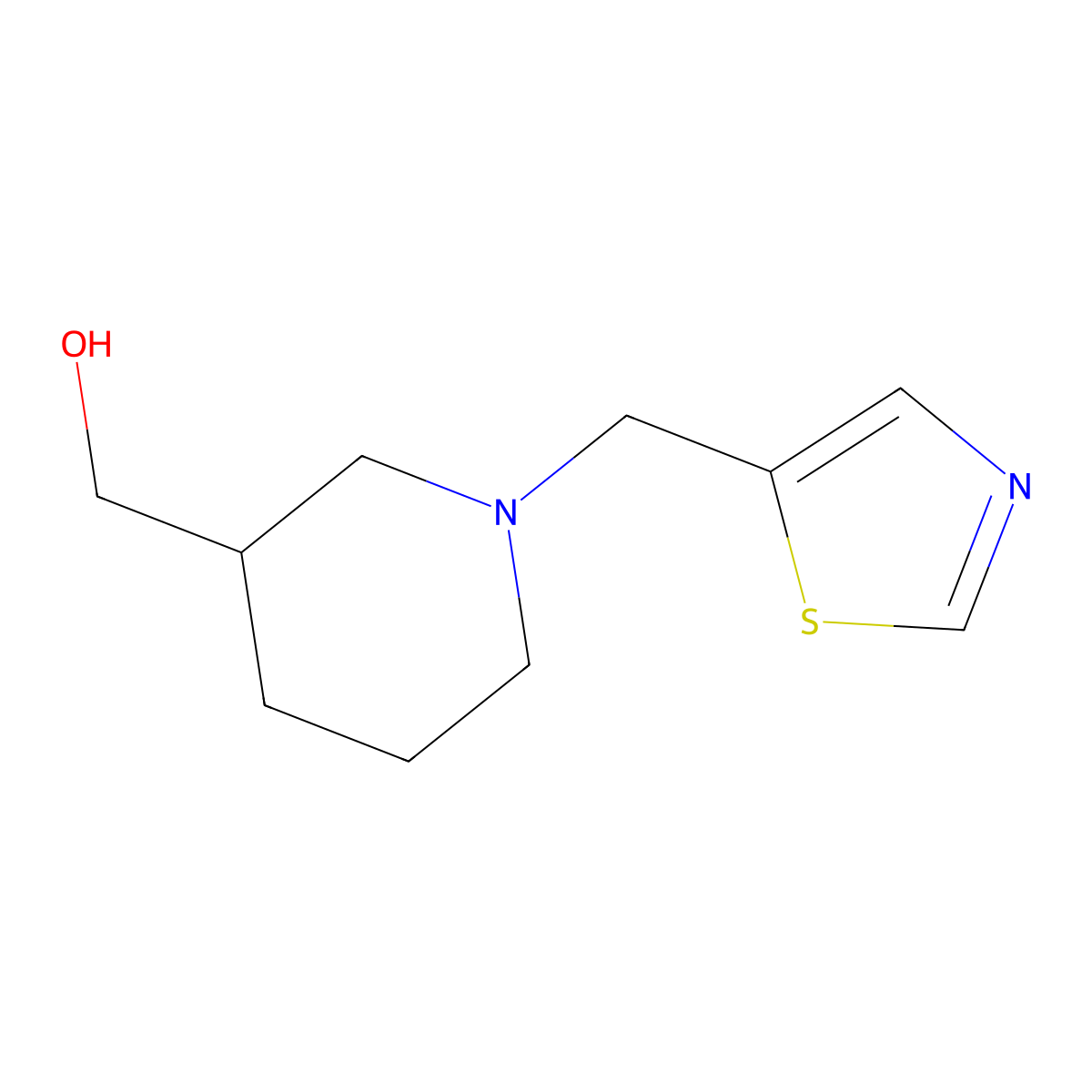 (1-(Thiazol-5-ylmethyl)piperidin-3-yl)methanol molecular structure, CAS 1420993-13-0