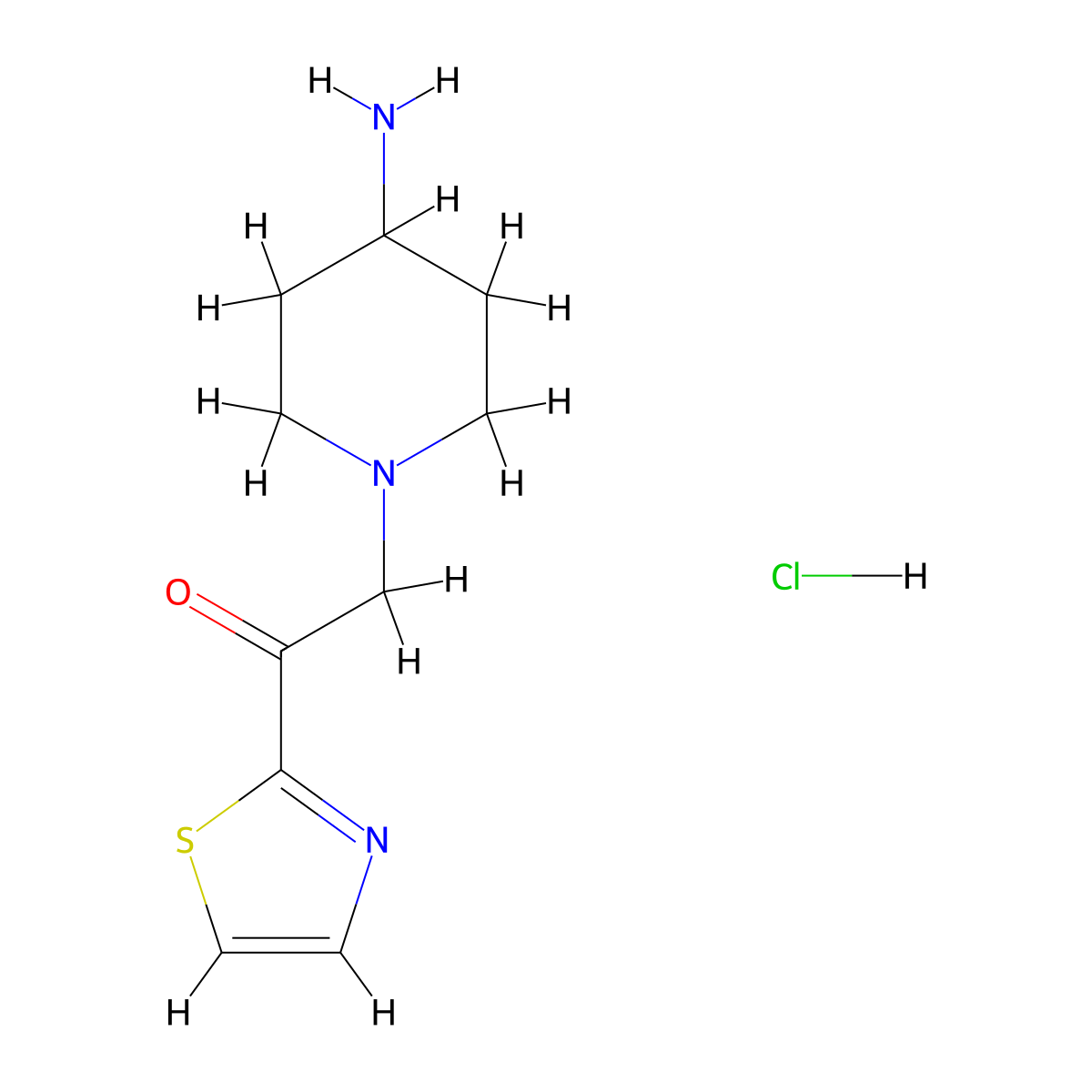 2-(4-Aminopiperidin-1-yl)-1-(thiazol-2-yl)ethanone hydrochloride molecular structure, CAS 1420993-45-8