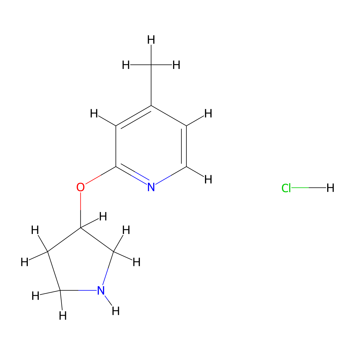 4-Methyl-2-(pyrrolidin-3-yloxy)pyridine hydrochloride molecular structure, CAS 1420994-15-5