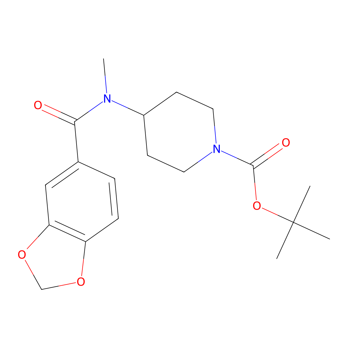 tert-Butyl 4-(N-methylbenzo[d][1,3]dioxole-5-carboxamido)piperidine-1-carboxylate molecular structure, CAS 1420994-53-1